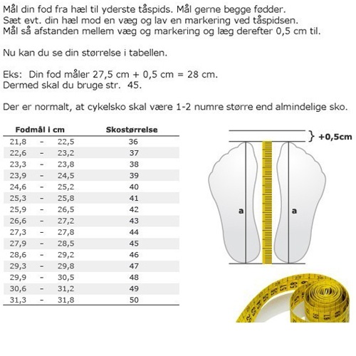 skostørrelse i cm